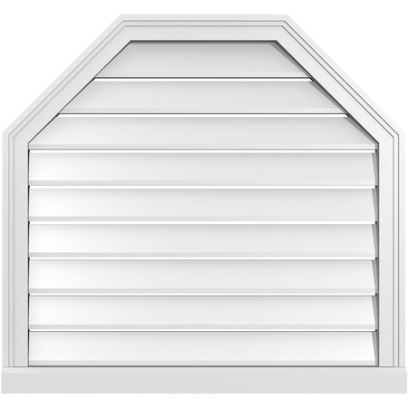 Ekena Millwork Octagonal Top Surface Mount PVC Gable Vent w/ 2"W x 2"P Brickmould Sill Frame, 32"W x 30"H GVPOT32X3003SF